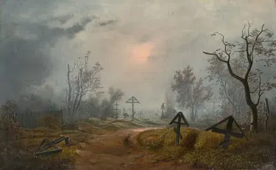 Облака над русским кладбищем by Карл Юлий фон Лейпольд — digital art print download