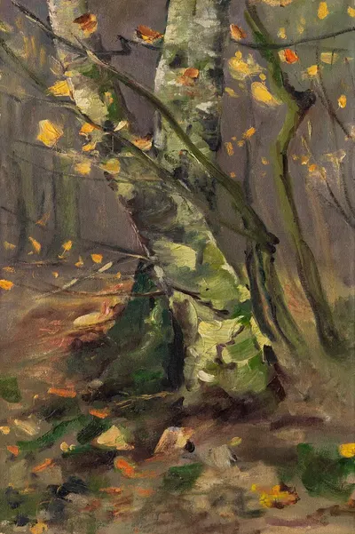 Лесная глубь – березовые стволы в осеннем шторме by Карл Хагемейстер, 1912 — digital art print download