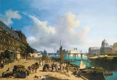 Прибытие хлопковых баллов в порт Сен-Николя, Париж by Ламбер Нолле, 1835 — digital art print download
