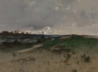 Пейзаж возле Сен-Жан-ле-Тома (Нормандия) by Леон-Жермен Пелуз, 1885 — digital art print download