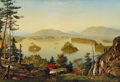 View of Blue Mountain Lake by Levi Wells Prentice — digital art print download