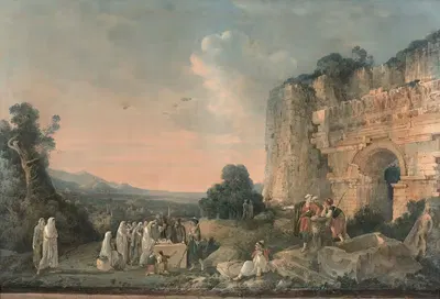 Греческая семья перед Эфесом, у ворот Переследования by Луи-Франсуа Кассас — digital art print download