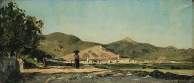 Крестьянка на дороге в Провансе by Поль-Камиль Гигу, 1868 — digital art print download