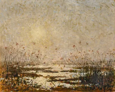 Coucher de soleil sur le marais fleur by Pierre-Eugène Montézin, 1905-1910 — digital art print download