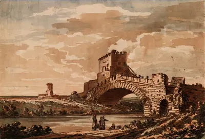The Ponte Solaro, near Rome by Richard Cooper the Younger — digital art print download