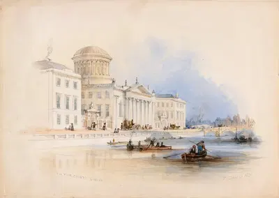 Четыре двора, Дублин by Томас Колман Дибдин, 1840 — digital art print download