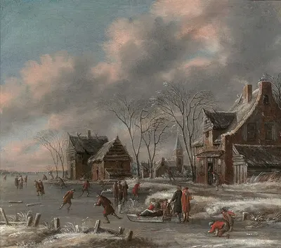 Patineurs en hiver by Thomas Heeremans — digital art print download