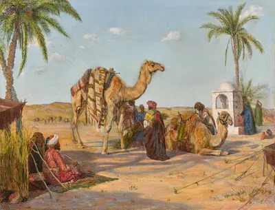 A Halted Caravan on the Borders of the Egyptian Desert by Thomas Seddon, 1856 — digital art print download