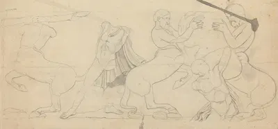 Sketch of Centaurs and Lapiths From a Frieze by Уильям Парс — digital art print download