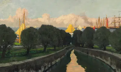 Порт by Уолтер Лейстиков, 1895 — digital art print download