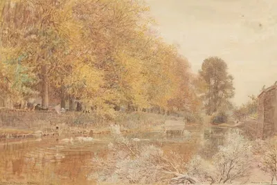 Осень в Браунстоне, Северный Девон by Альберт Гудвин — digital art print download