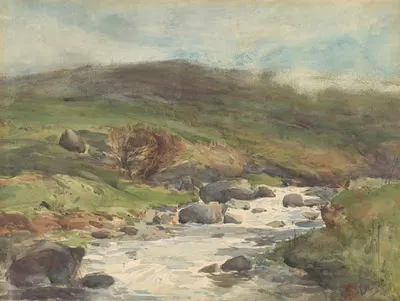 Горный поток, Кайкоура by Альфред Уолш, 1910 — digital art print download