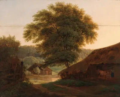 Пейзаж с деревом by Антонин Манес, 1817 — digital art print download