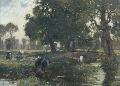 Ручей by Бертрам Пристмен, 1911 — digital art print download