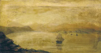 Поселение в Порт-Росс, Оклендские острова by Шарль Десимус Барро, 1850 — digital art print download