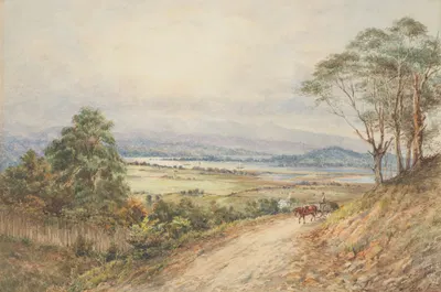 Долина Дервента, Тасмания by Шарль Десимус Барро, 1891 — digital art print download