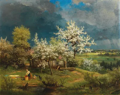 A Brewing Storm in Spring by Eduard Leonhardi — digital art print download