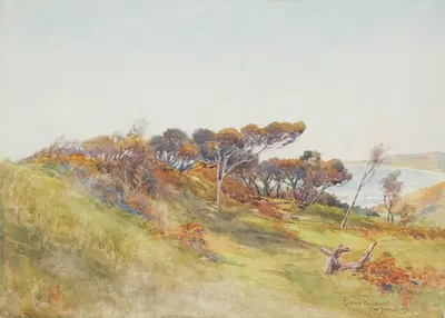 Берег рядом с Пакекарики by Эдвард Барро, 1911 — digital art print download