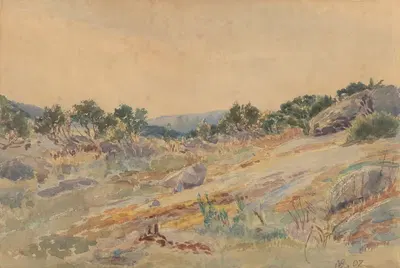 Без названия, пейзаж by Эдвард Барро, 1907 — digital art print download