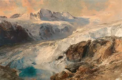 Glacier de Grand Croux, Cogne by Edward Theodore Compton, 1909 — digital art print download