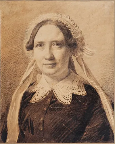 Portrait of Frederikke Vilhelmine Hage, born Faber by Константин Хансен, 1851 — digital art print download