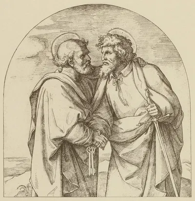 Abschied der Apostel Petrus und Paulus by Эдуард фон Штайнле — digital art print download