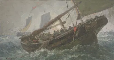 Рыболовная лодка в море by Джордж Генри Эндрюс — digital art print download