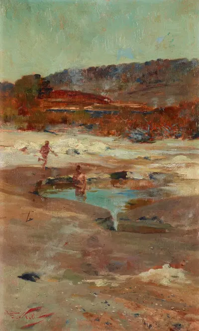 At Rotorua by Girolamo Nerli — digital art print download
