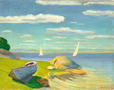 Лодка (Виксфьорд) by Харальд Сольберг, 1918 — digital art print download
