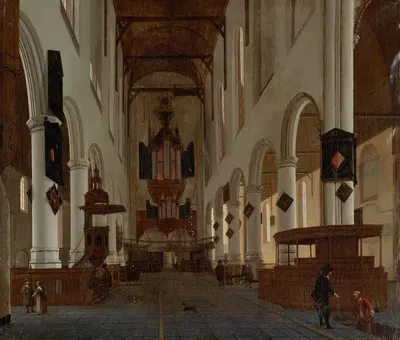 Интерьер Oude Kerk, Делфт, вид на запад by Хендрик Корнелисз. ван Влит — digital art print download