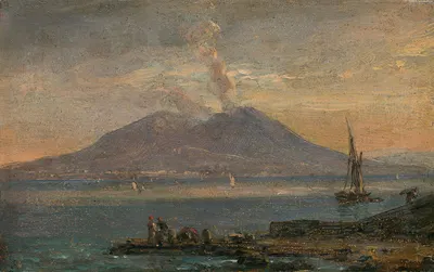 Везувий, вид с Позитано by Иоганн Кристиан Даль, 1847 — digital art print download