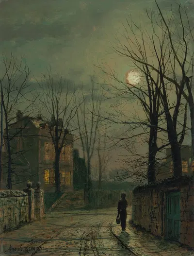 Угол старой дороги, Клаутон, рядом со Скарборо by Джон Аткінсон Гримшоу, 1882 — digital art print download