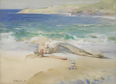 Спящая русалка by Джон Рейнхард Вегелин, 1911 — digital art print download