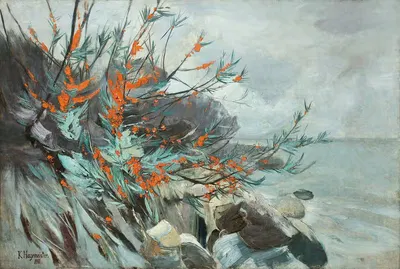 Пляжная картина с морским шиповником by Карл Хагемейстер, 1911 — digital art print download