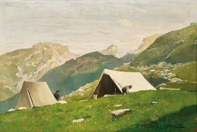 Строительство лагеря by Лоренцо Деллеани, 1900 — digital art print download