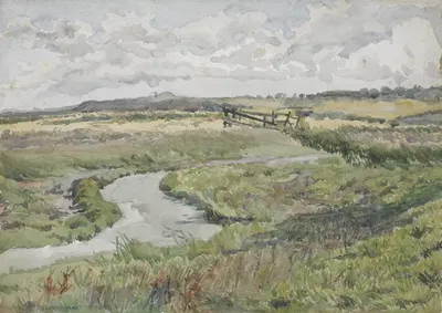Landscape with stream by Mark Fisher — digital art print download