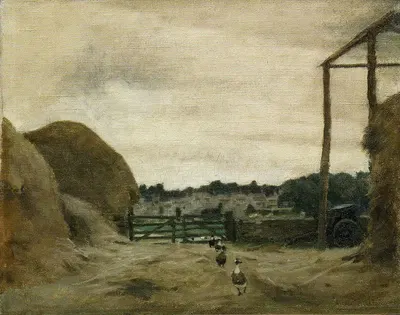 Бурфорд с холма Уэст Холл, фермерский двор by Норман Гарстин, 1916 — digital art print download