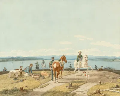 Nach der Jagd by Wilhelm von Kobell, 1839 — digital art print download