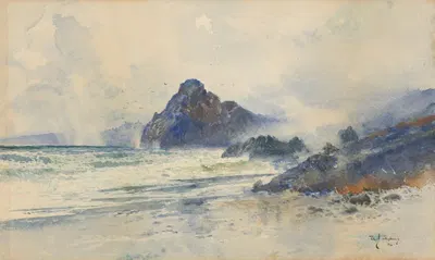 Дождливый день на диком побережье by Уильям Мэтью Ходкинс, 1894 — digital art print download