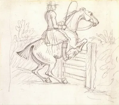 Sketch for Jumping the Gate by Джеймс Сеймур — digital art print download
