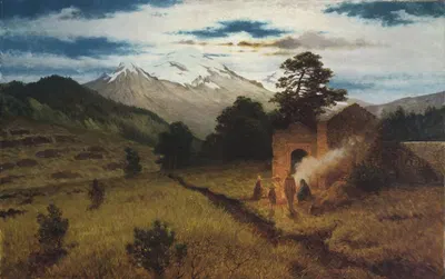 Landscape with the Iztaccíhuatl in the Background by August Löhr, 1915 — digital art print download