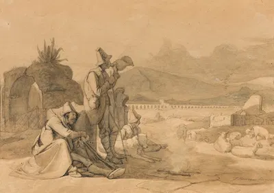 Study for Shepherds in the Roman Campagna by Йорген Соне, c. 1835 — digital art print download