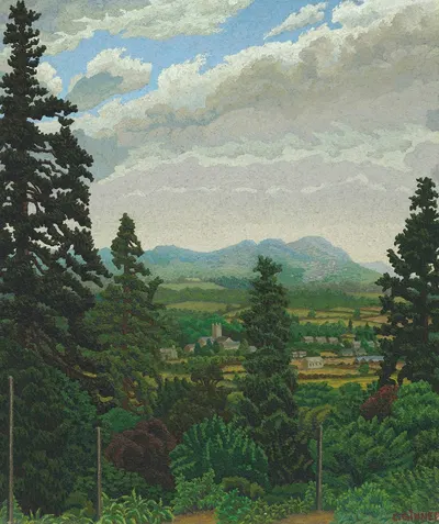 Бишопс-Клив с холма Клив by Чарльз Гиннер, 1950 — digital art print download