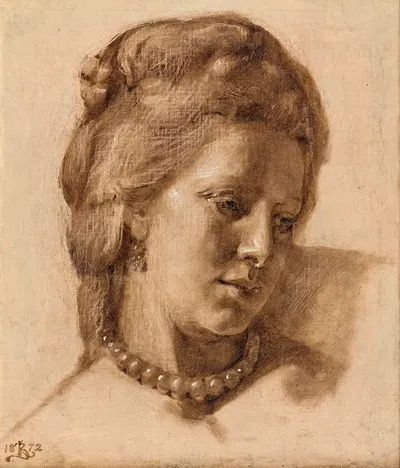 Queen Caroline Mathilda (study for the 1873 work; Scene from Christian VII’s Court) by Кристиан Захртманн, 1872 — digital…