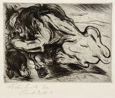Ein Löwe reißt ein Zebu by Поль Кляйншмидт, 1916 — digital art print download
