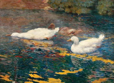 Уточки на озере by Элизеу Висконти, 1897 — digital art print download