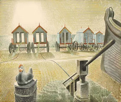 Купальные машины в Олдебург by Эрик Равилиус, 1938 — digital art print download