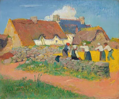Уборка пшеницы в деревне by Генри Морет, 1894 — digital art print download