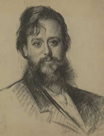 Portret van een man met baard, van voren by Тереза Шварце — digital art print download