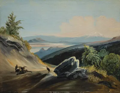 Пейзаж тропы с Ицтассихуатлем вдали by Иоганн Мориц Ругендас, 1831 — digital art print download